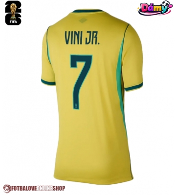 Brazílie Vinicius Junior #7 Domácí Dres pro Dámy MS 2026 Krátkým Rukávem